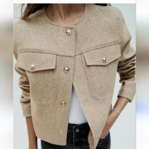 Zara Women's Tan Soft Short Jacket